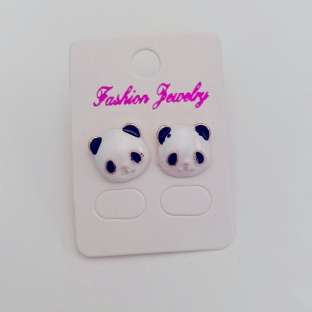Panda stud earrings
